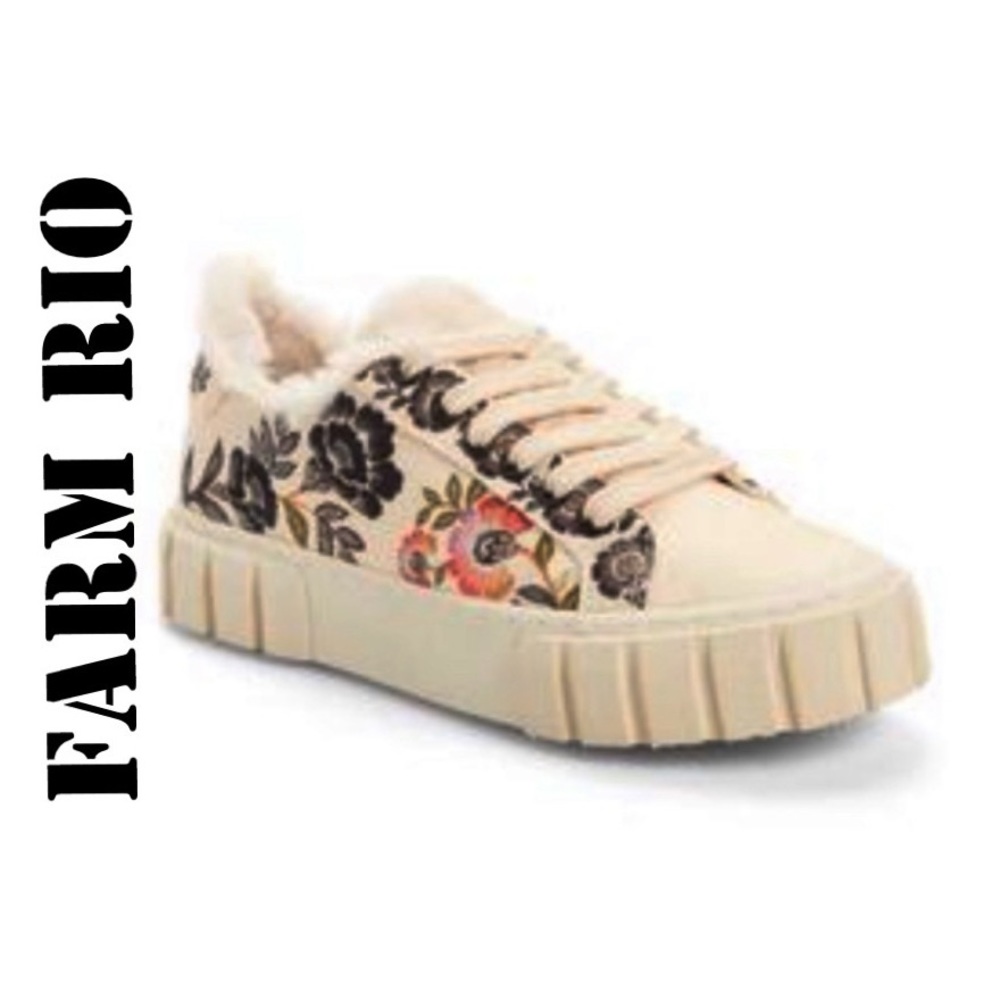 FARM RIO ROMANTIC GARDEN FAUX FUR  LINED SNEAKER 8